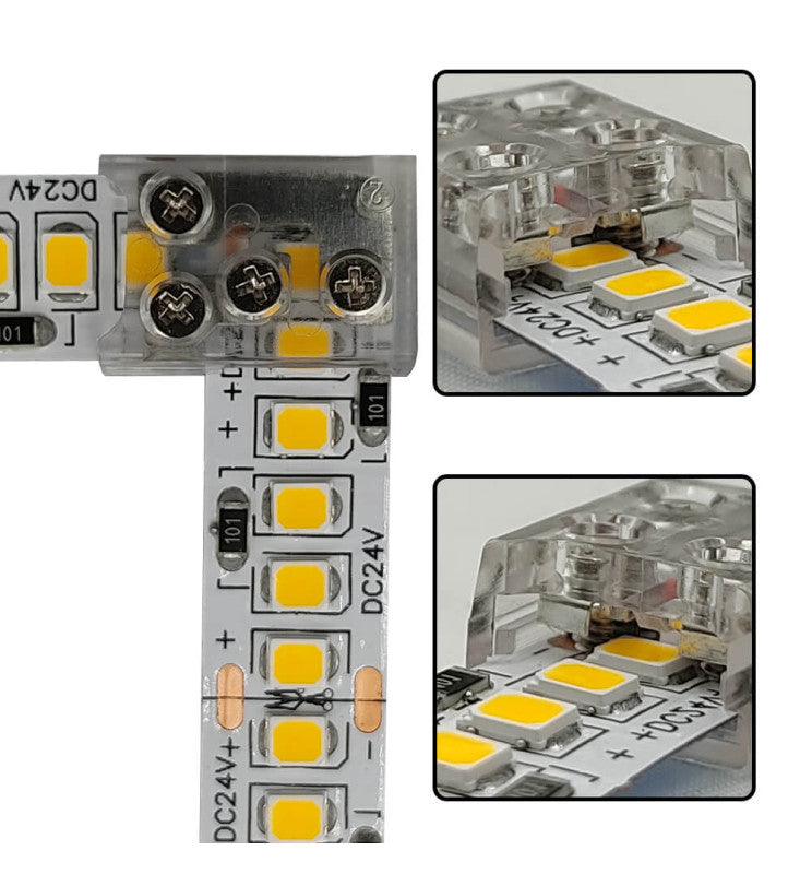 Transparent Union L&T Connector for LED Strips 10mm IP20 - Lighting Accessories - Accessories