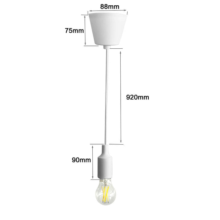 TURIN Pendant Housing for E27 bulb White - LED Accessories - Ledex Lighting UK