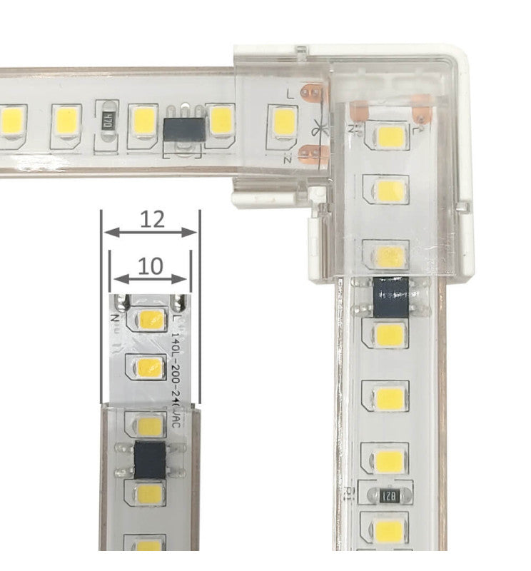 Union L Connector for COB - SMD LED Strips 10mm IP65 - Electronics Component Connectors - Accessories