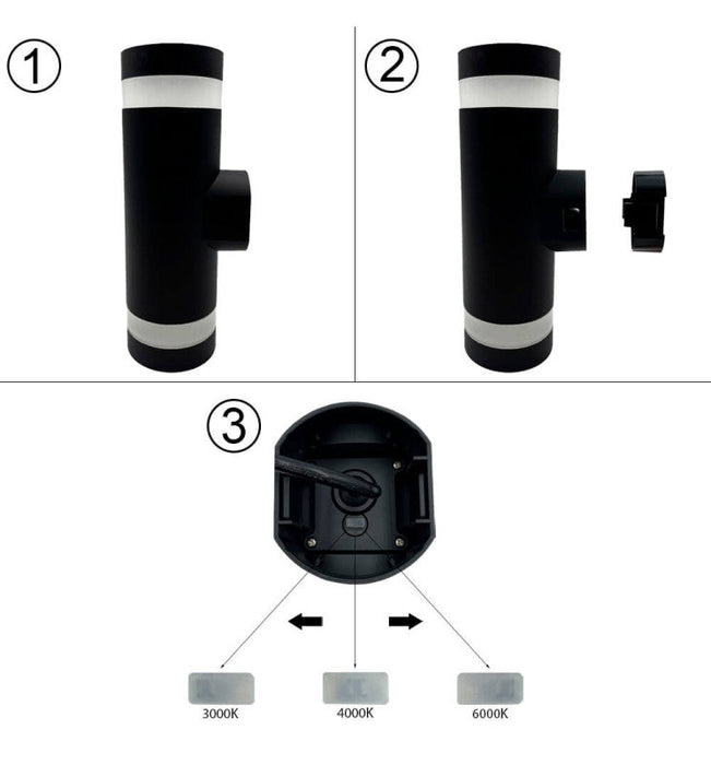 18W Bidirectional LED Wall Light SOLNA CCT IP65