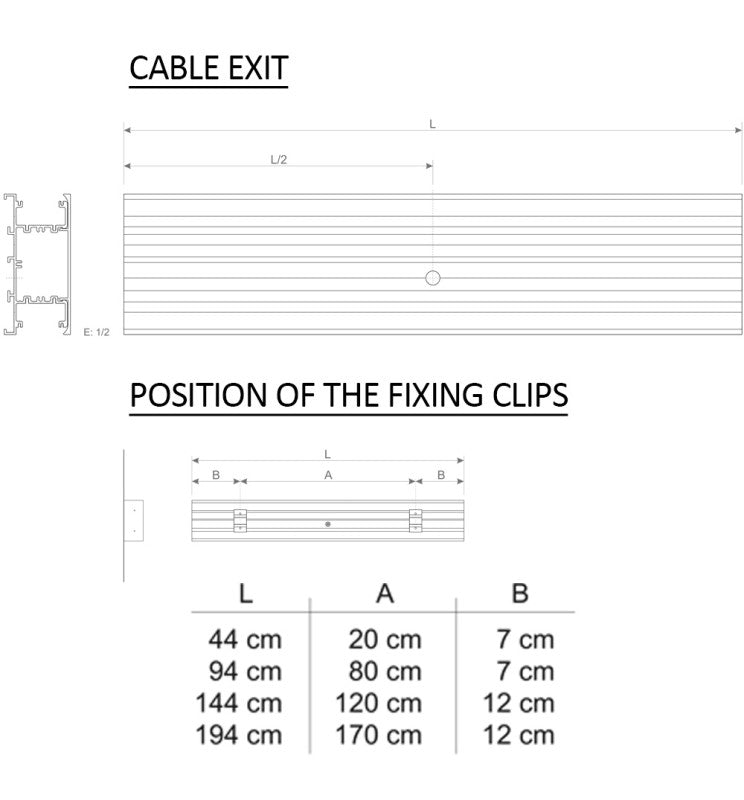 Dimmable Linear NEW WASHINGTON LED Wall Light Black 0.44m 0.94m 1.44m 1.94m - LED Wall light